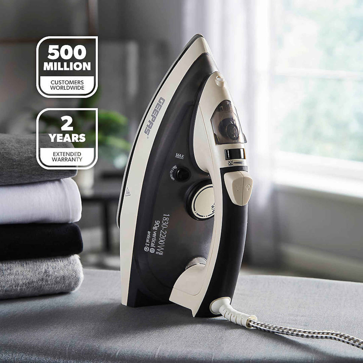Steam Iron Ceramic Soleplate 320ml 2200W