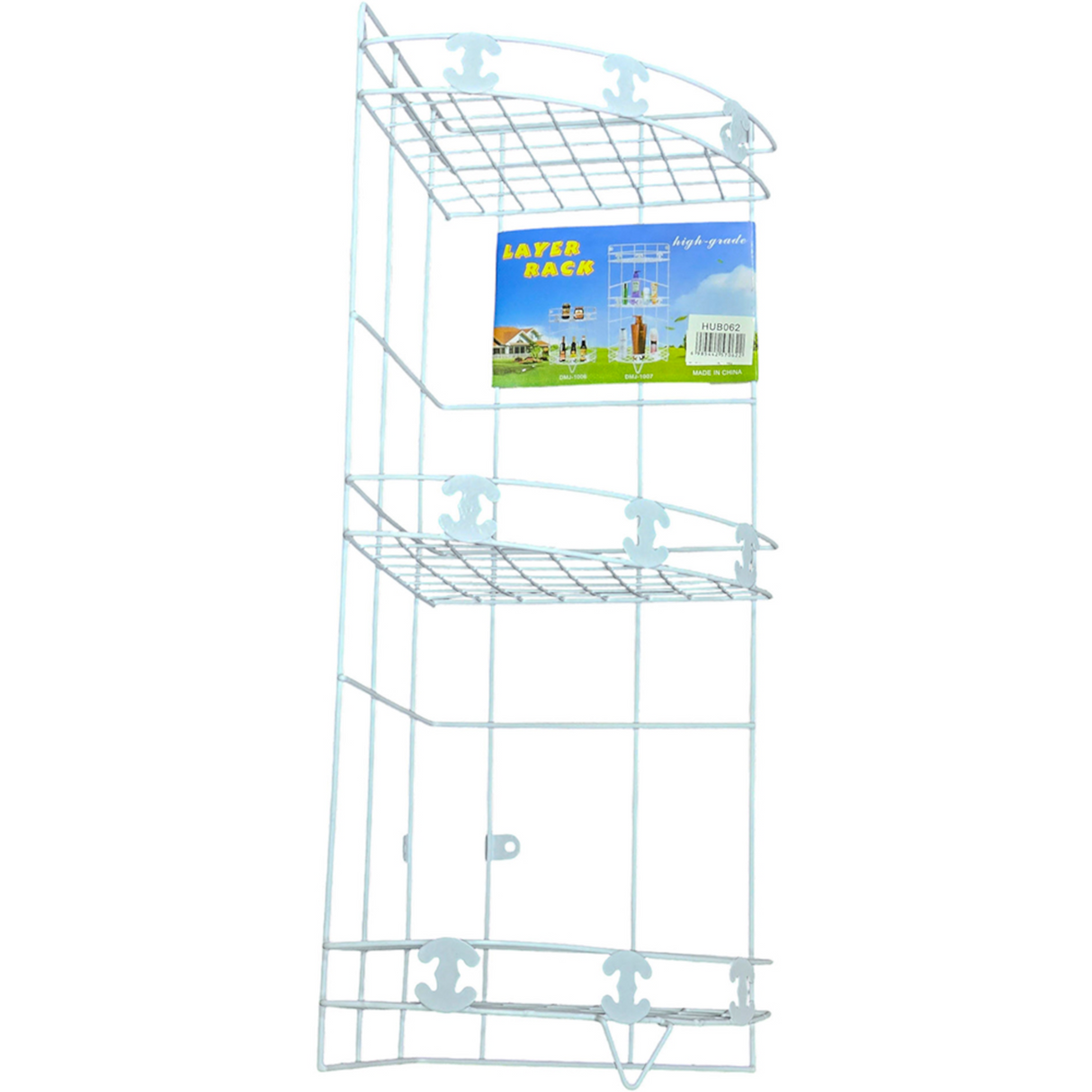 3 Tier Wire Corner Shelf White