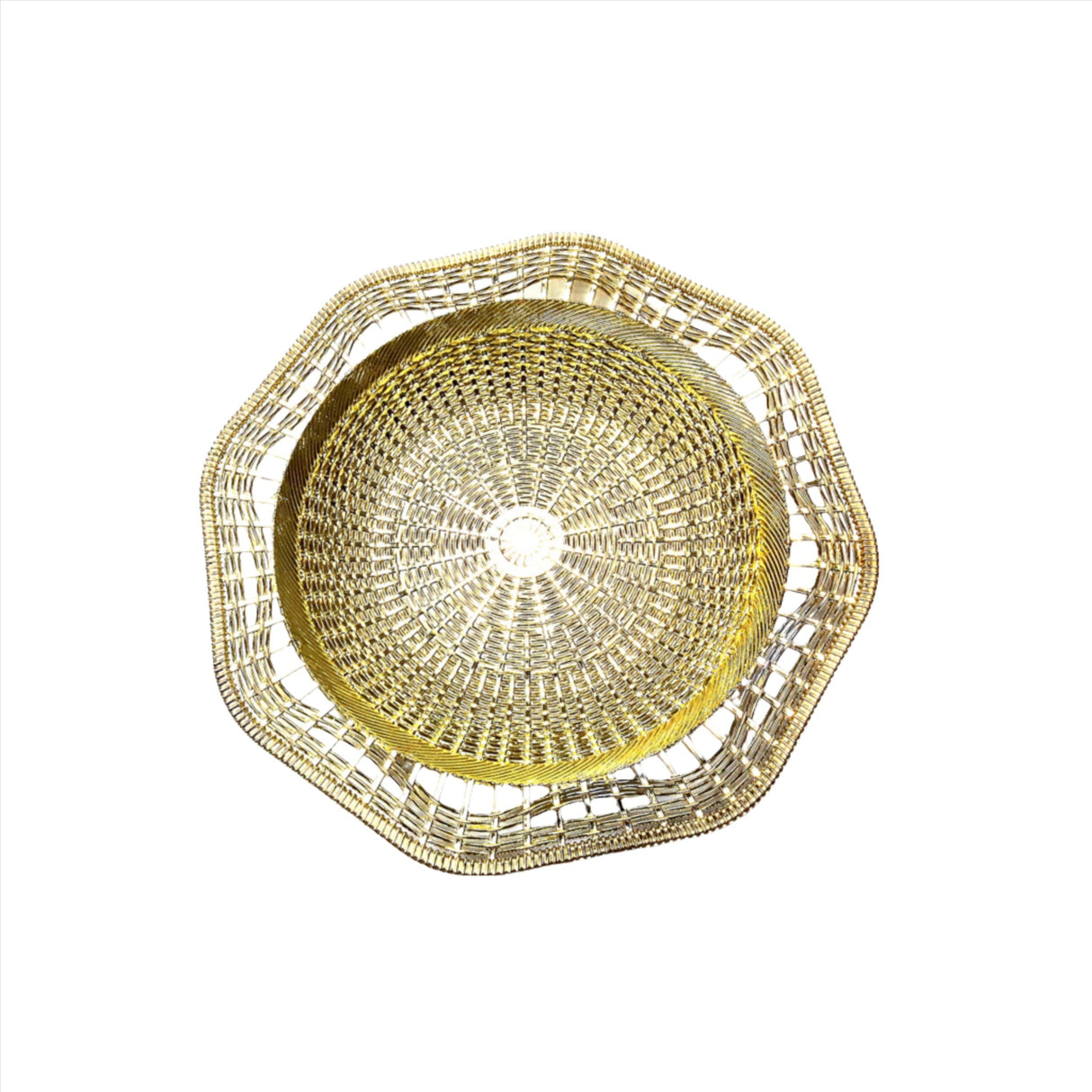 Gold/silver Plastic Hexagonal Dish 1733