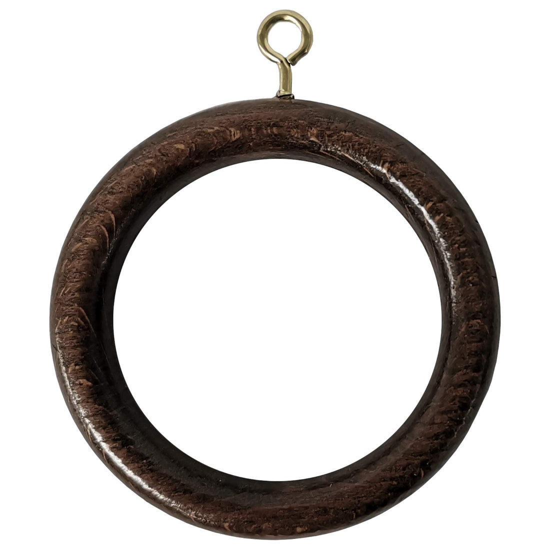 Wooden Curtain Pole Rings Pack of 6 Walnut Effect