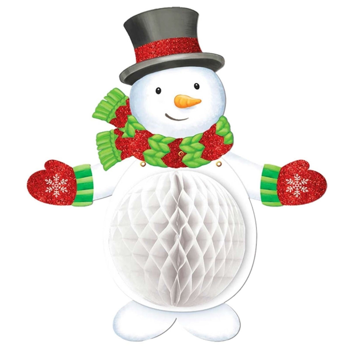 48cm Snowman Honeycomb Glitter Decoration