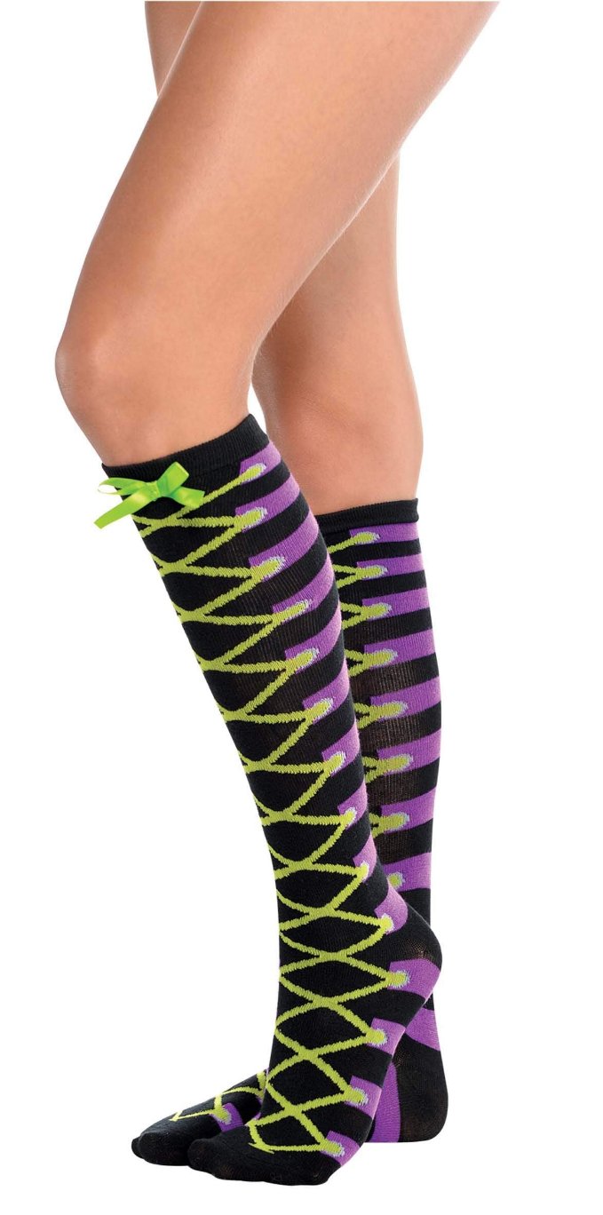 Halloween Lace Up Knee Socks Adult 1 Pair