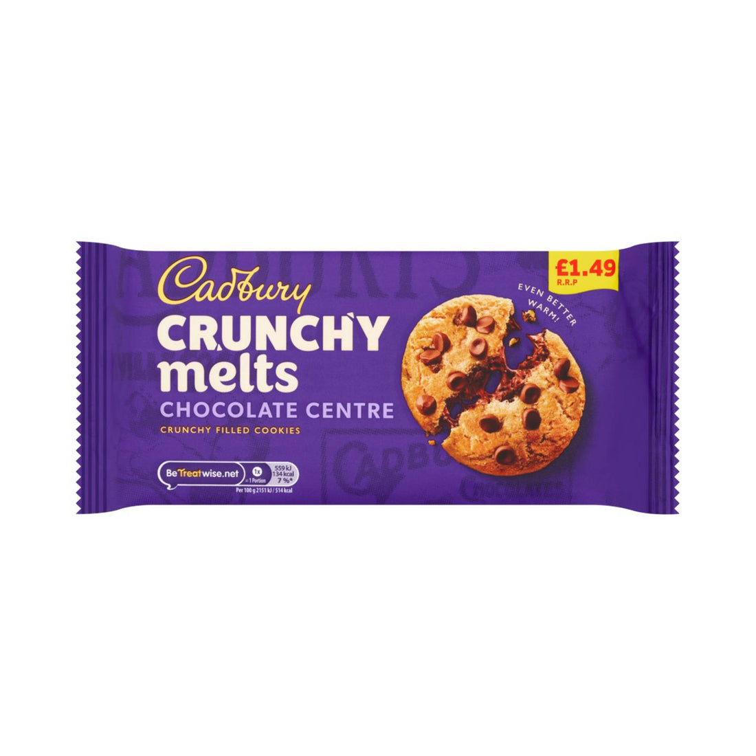 Cadbury Crunchy Melts Chocolate Centre Chocolate Chip Cookies 156g