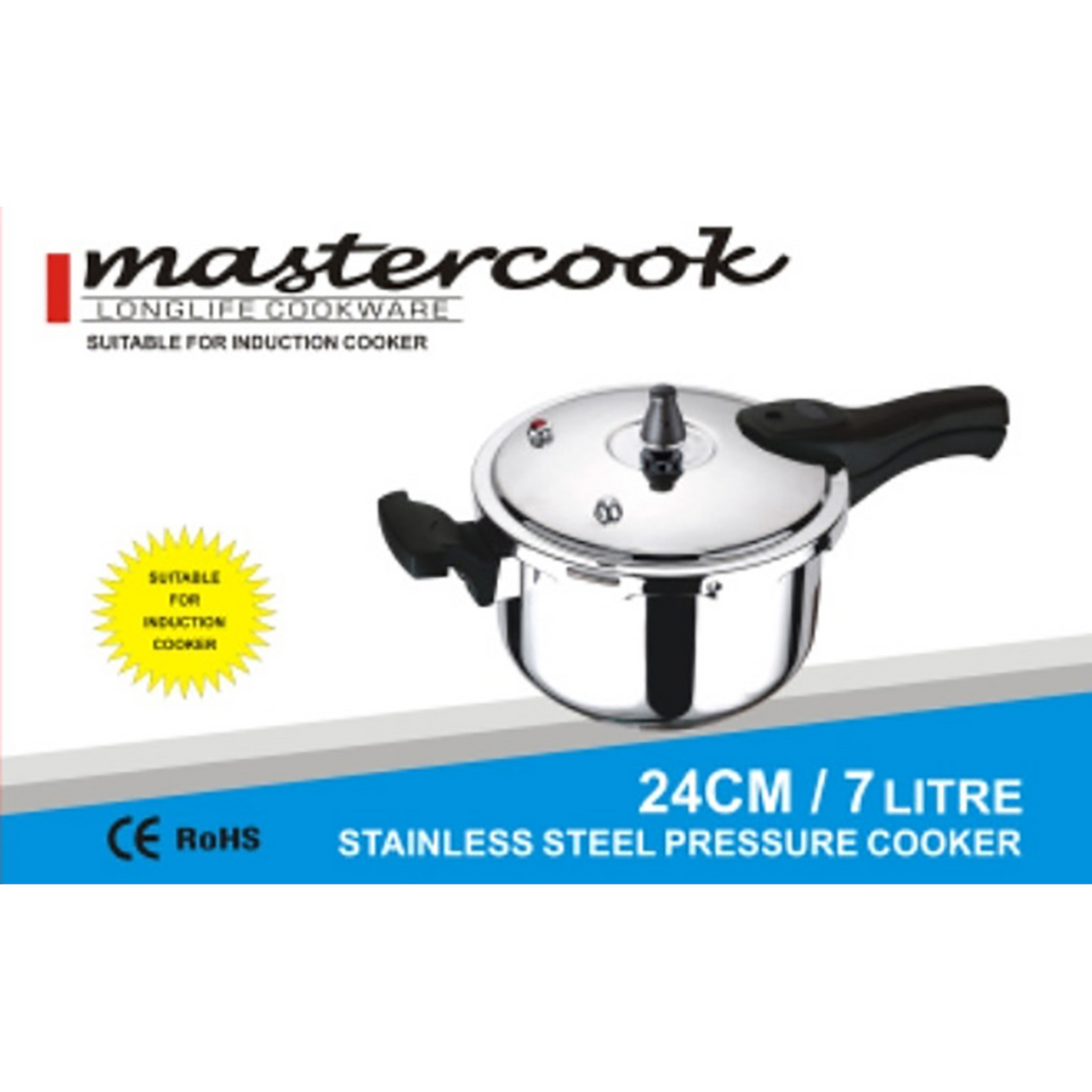 7 Litre Steel Pressure Cooker with Induction Bottom