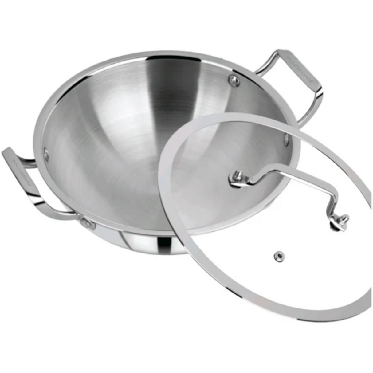 Triply Stainless Steel Karai With Lid 36cm