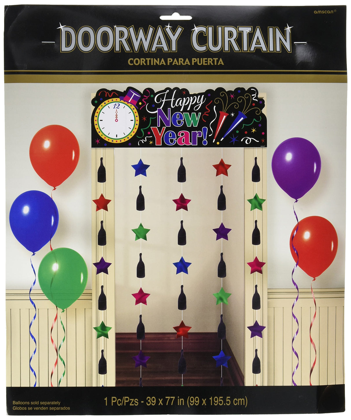 Doorway Happy New Year Jewel Tone Curtain Decoration Kit