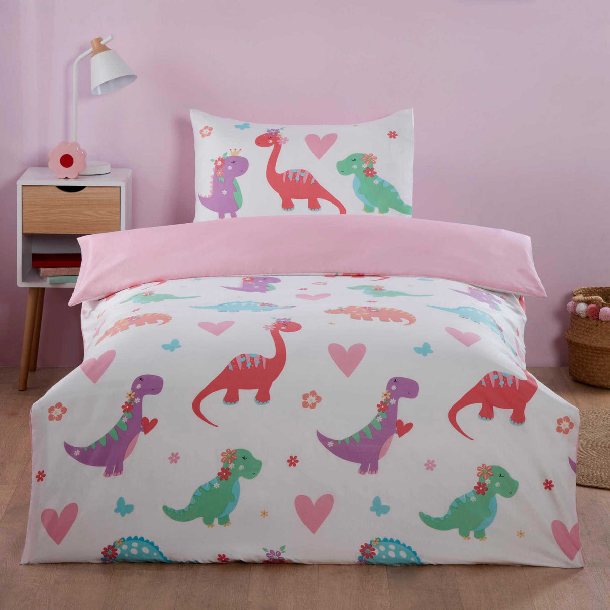 So Soft Kids Dino Daisy Microfibre Duvet Set Single Multi