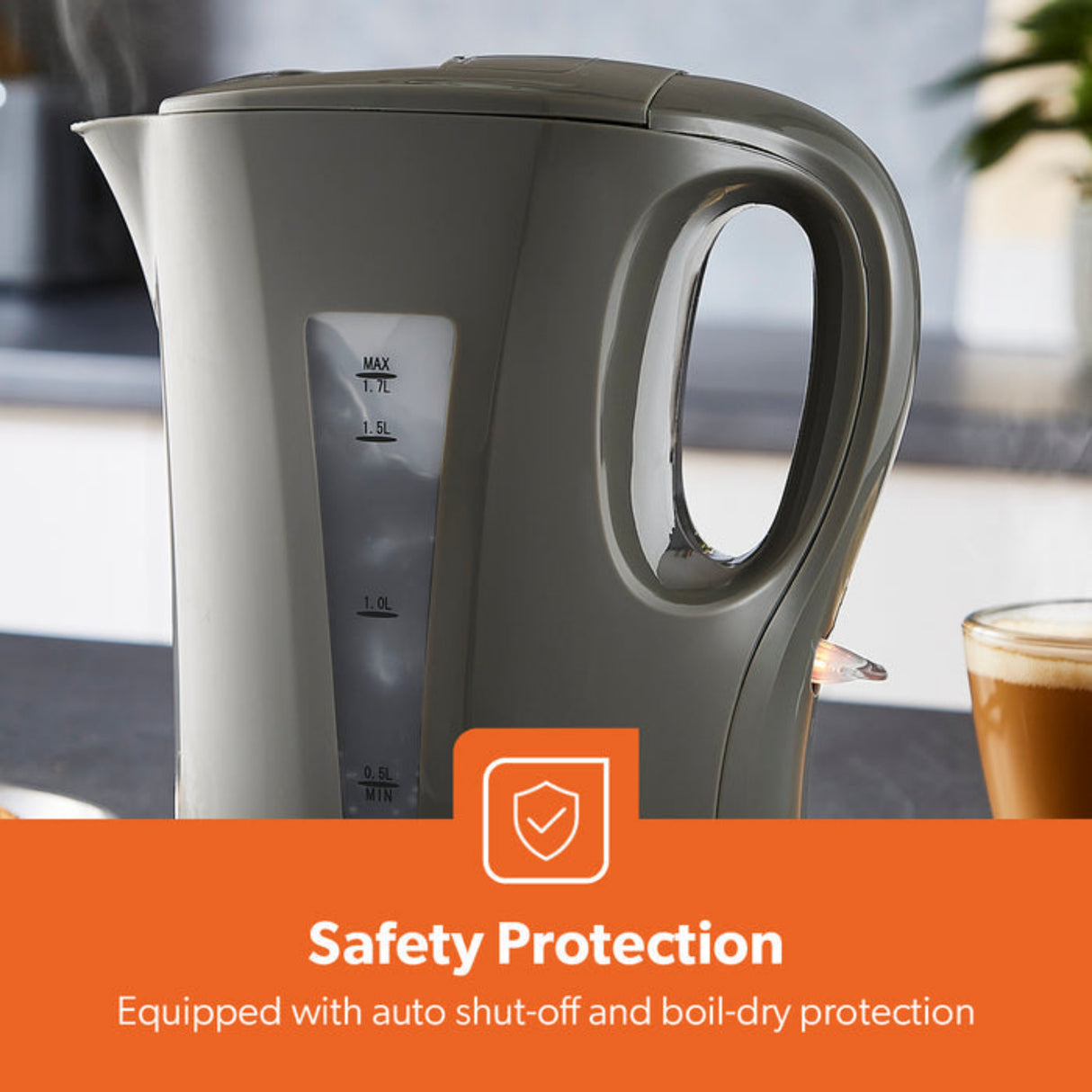 1.7L 'NORDIC GREY' RAPID BOIL ELECTRIC KETTLE