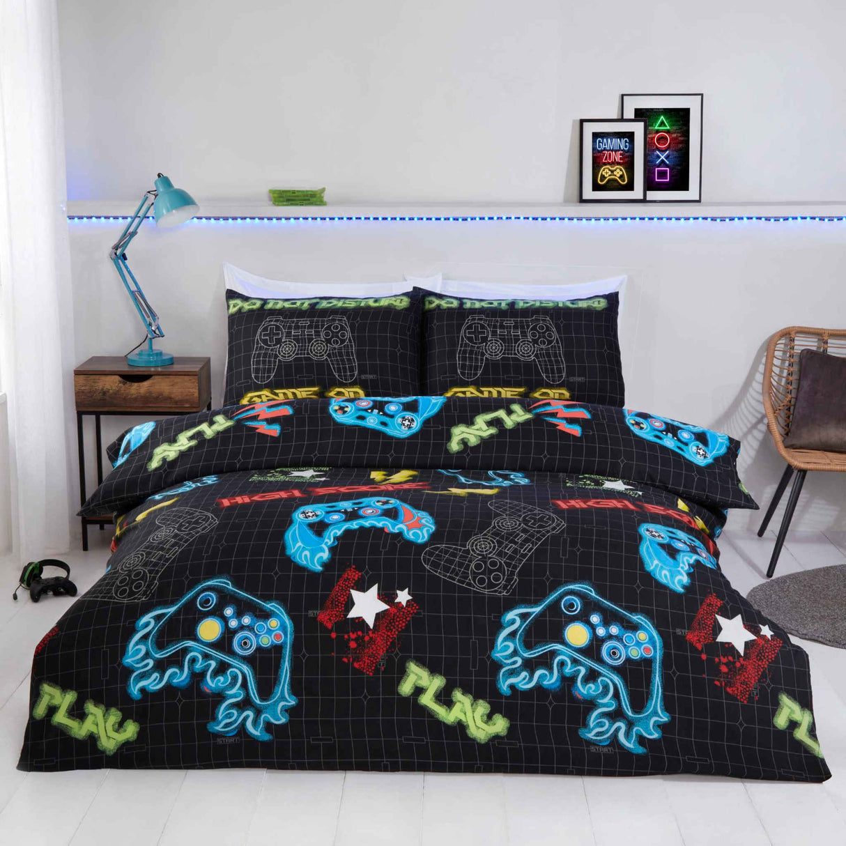 Gamer Microfibre Duvet Set Single Multi