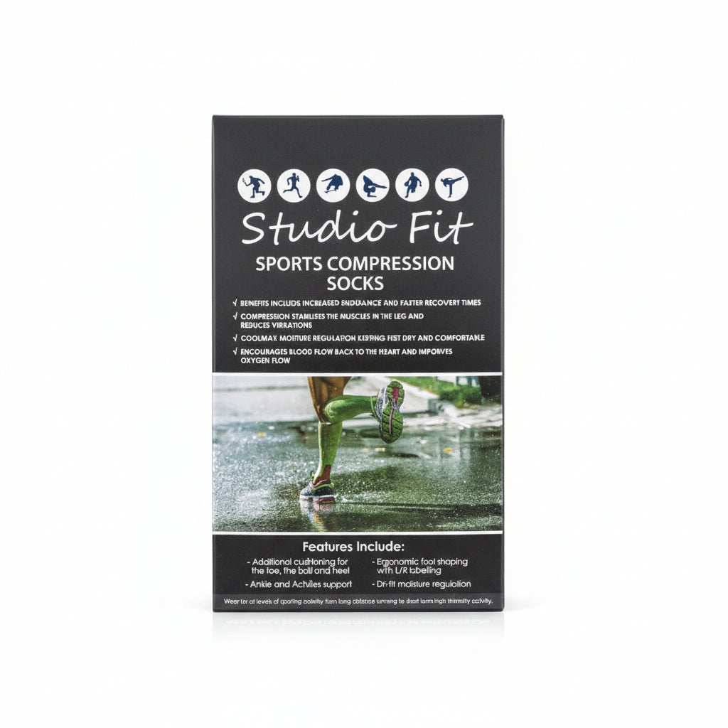 Studio Fit Sports Compression Socks – 15–20 mmHg (Graduated Compression)