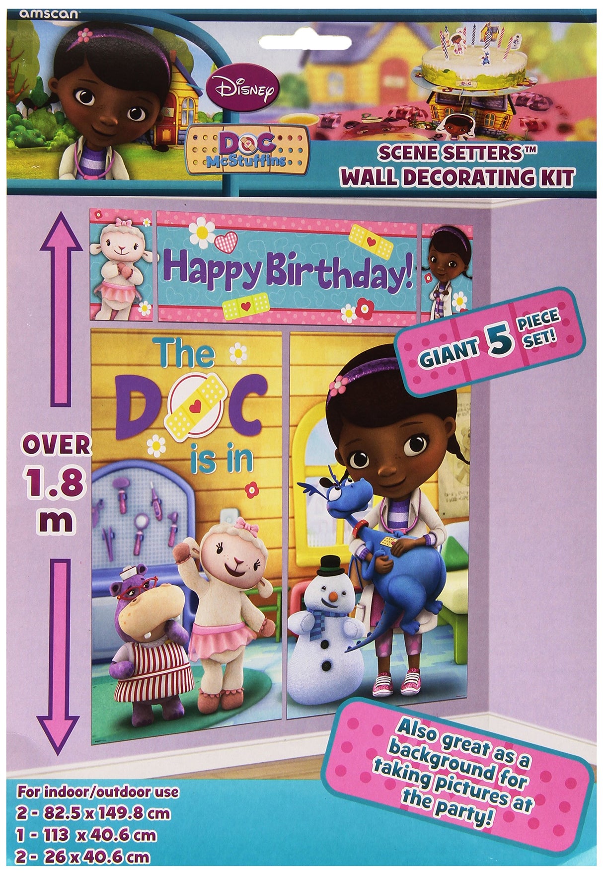 Disney Doc McStuffins Giant Scene Setters Wall Decorating Kit 5 Piece Set