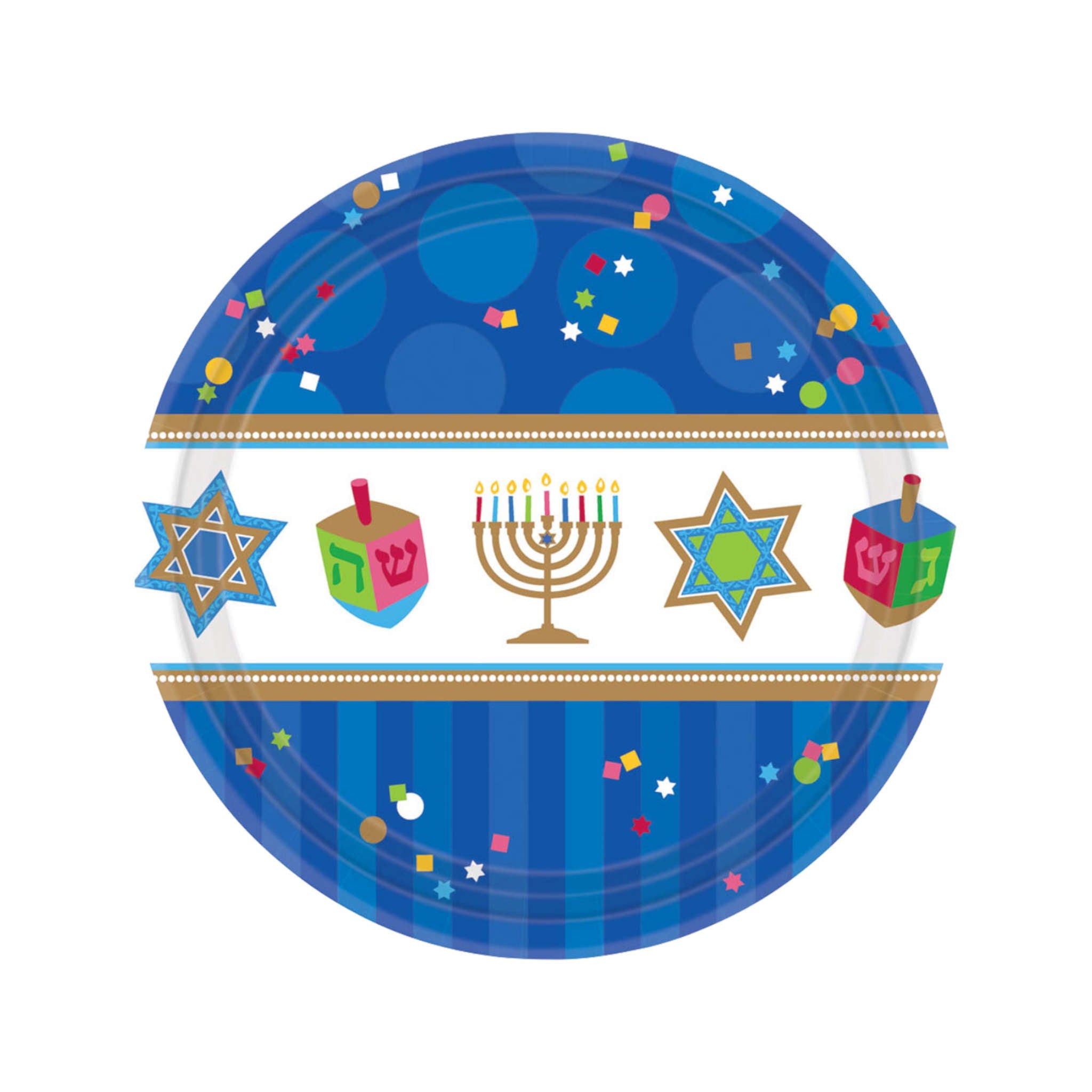 Paper Plates Hanukkah Celebrations | 17 inch | 18 Pack