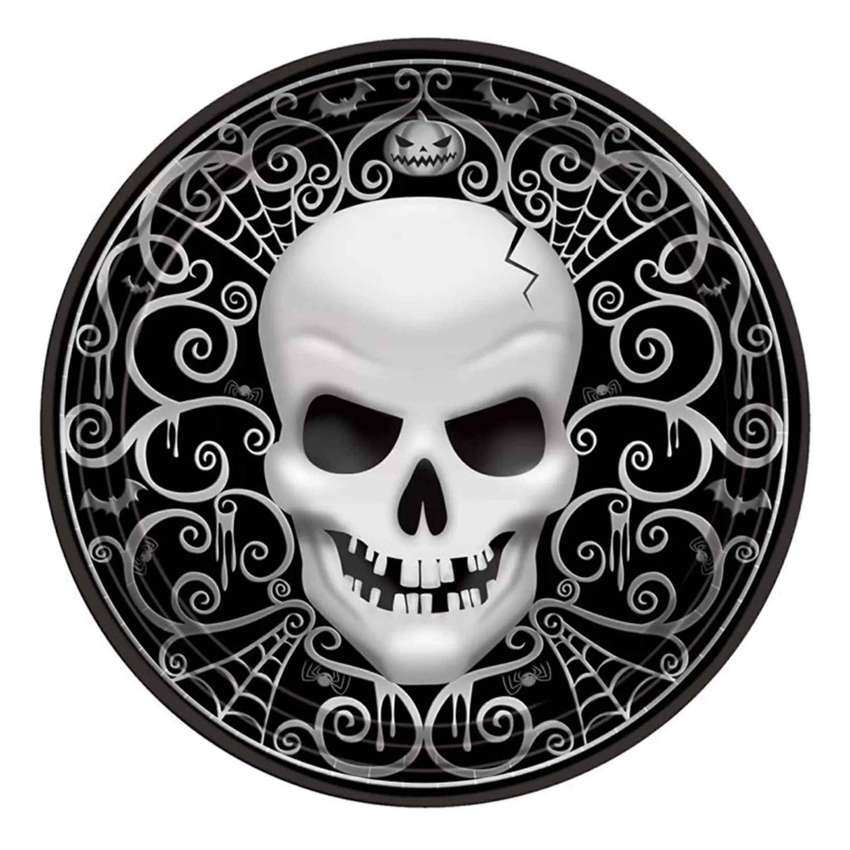 Fright Night Banquet Round Paper Plates 8 Pack