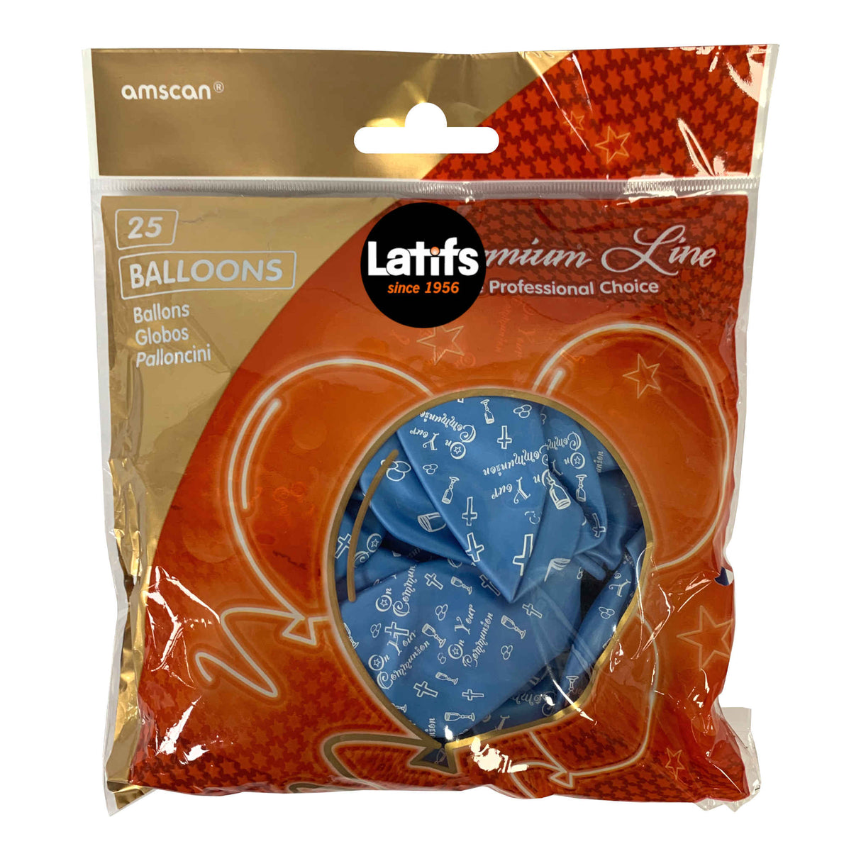 On Your Communion Latex Printed Balloons | Blue | 27.5cm | 25 Pack