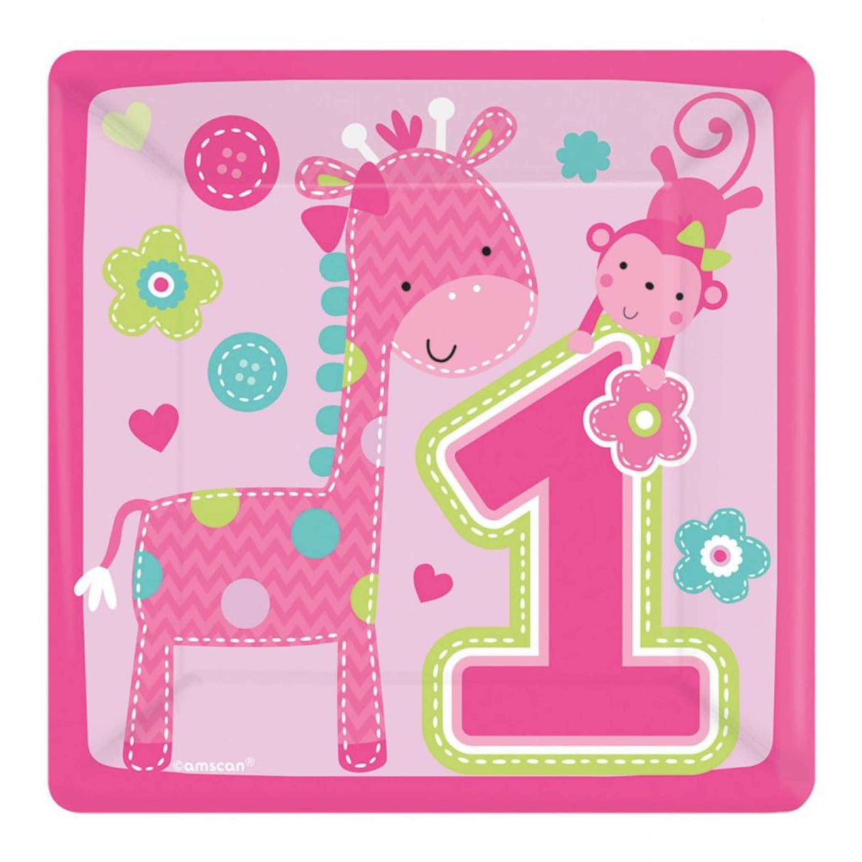 Paper Plates One Wild Girl | 17.8cm | 8 Pack