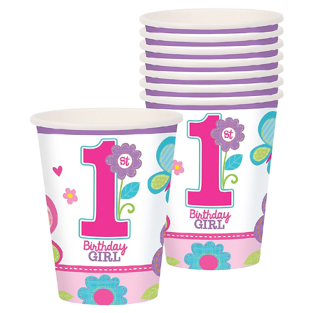 Sweet Birthday Girl Cups 8 Pack