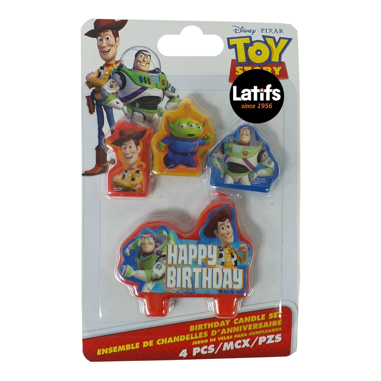 Disney Pixar Toy Story Birthday Candle Set – 4 Pack (Character Designs)