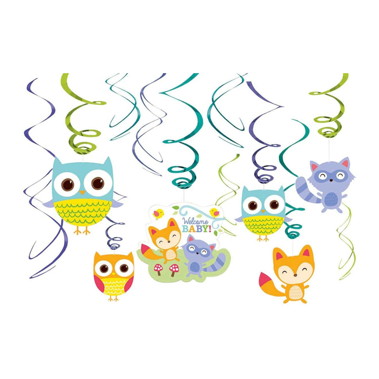 Hanging Woodland Swirl Decorations | 12 Pack