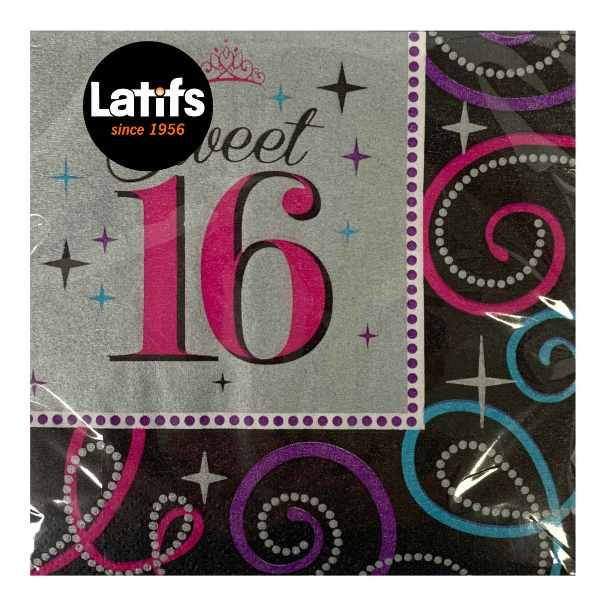 Luncheon Napkins Sweet Sixteen Celebration 2ply | 24.7 x 24.7cm | 16 Pack