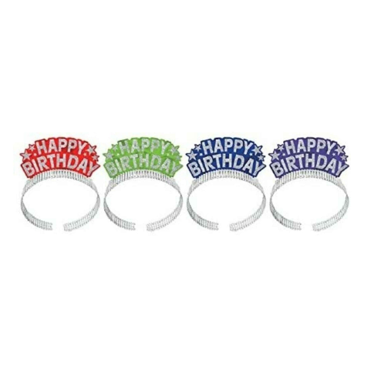 Birthday Party Tiara Multi | 12 Pack | 7 x 6 in