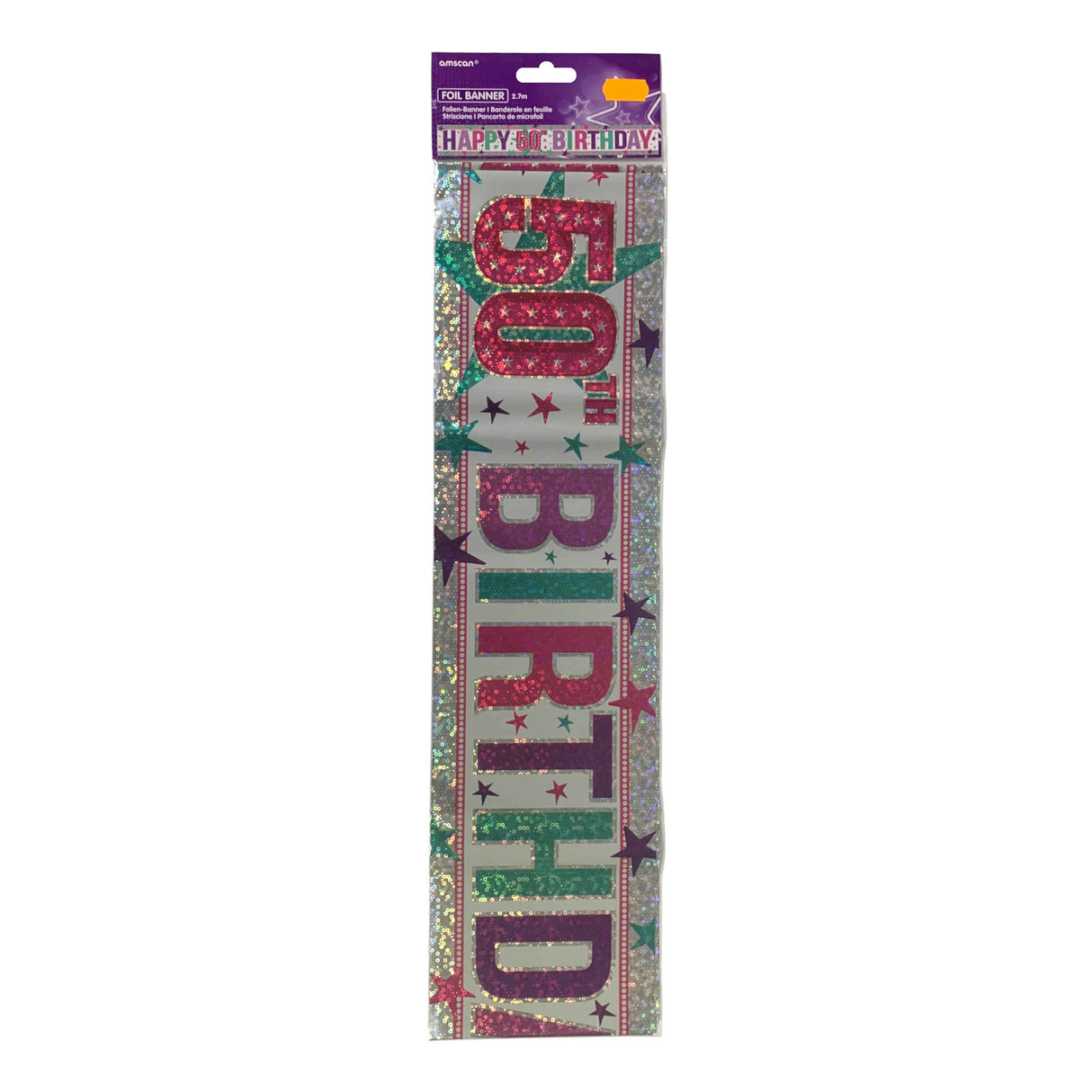 Happy 50th Birthday Foil Banner | 2.7m