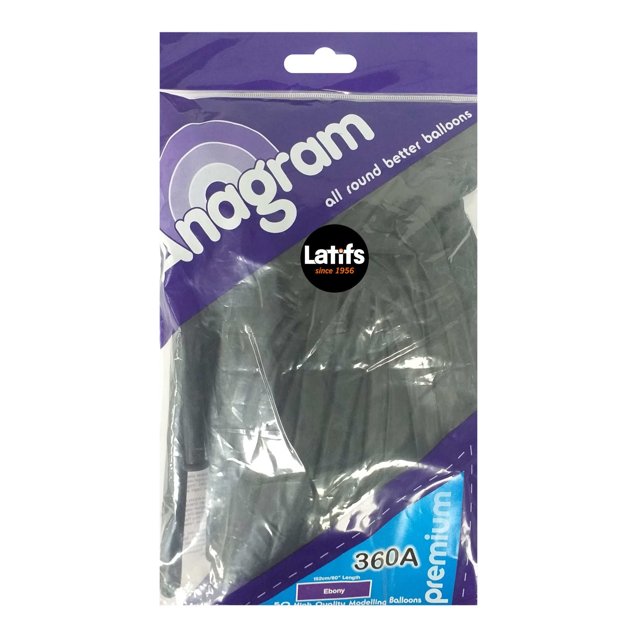 Anagram Modelling Balloons | Ebony | 60 inch | 50 Pack