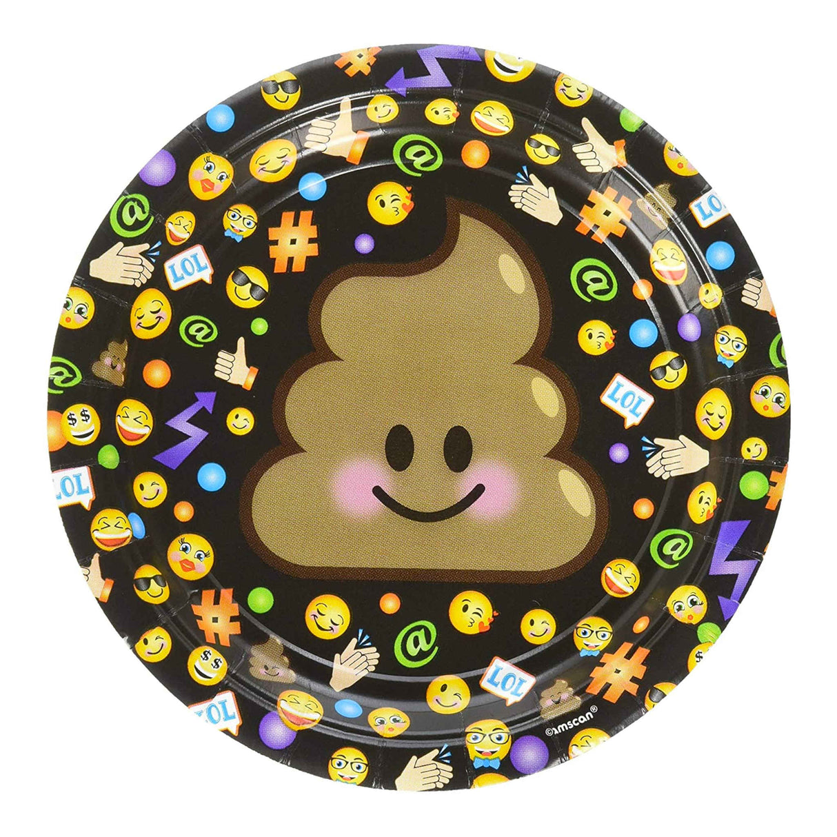 Poop Emoji Cake Dessert Plates 8 Pack