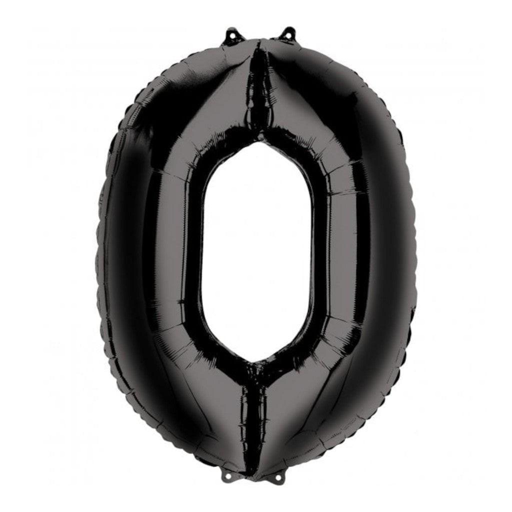 Number 0 Supershape Foil Balloon With Straw | 35 x 25 inch