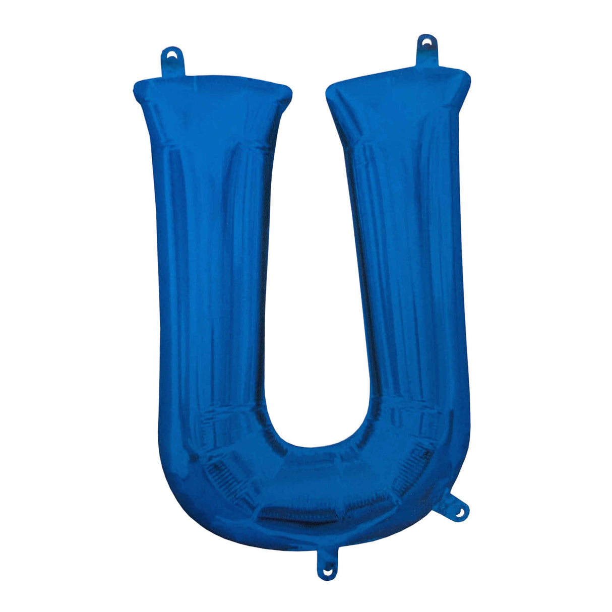 Letter U Foil Balloon with Straw | Blue | 20 x 33cm