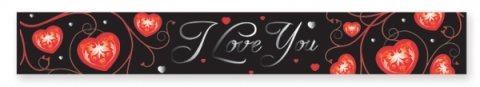 I Love You Red Hearts Foil Banner | 4.5m | 5 Pack