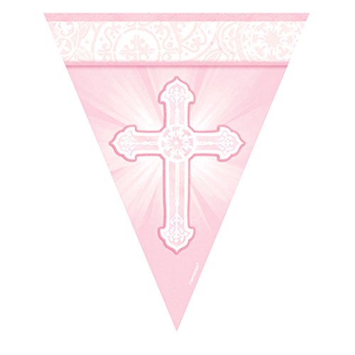 Pink Radiant Cross Pennant Banner