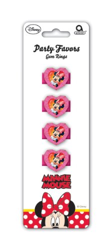 Disney Minnie Mouse Party Favours Gem Rings 4 Piece