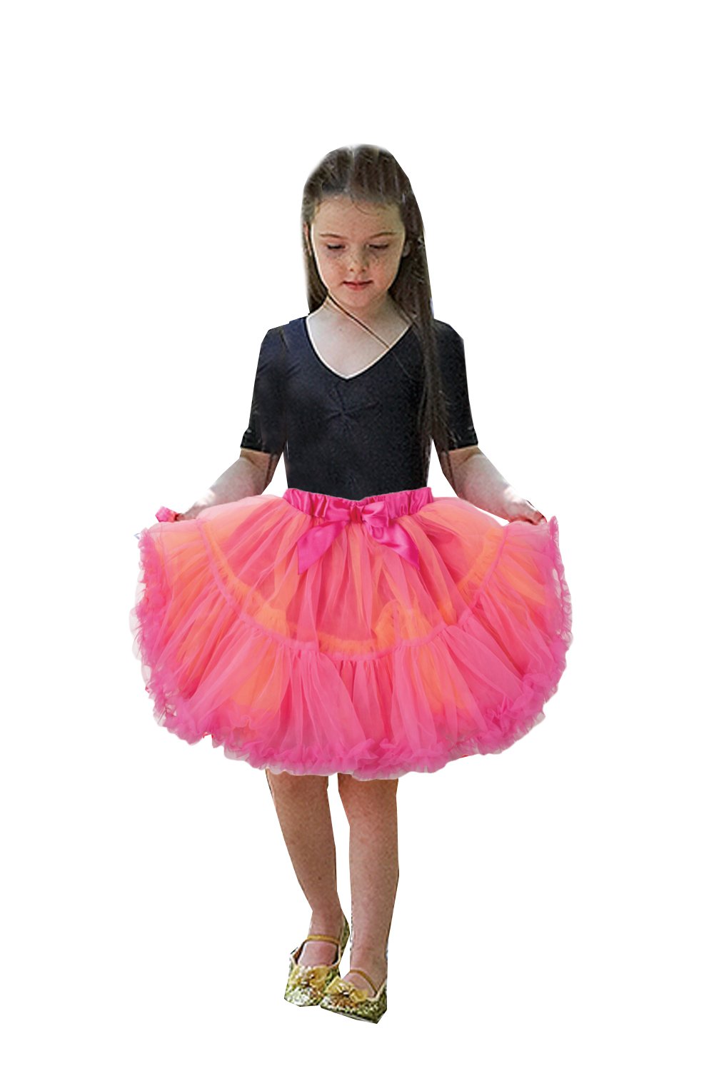 Girls Frothy Tutu Skirt Orange/Cerise (3-8 years)