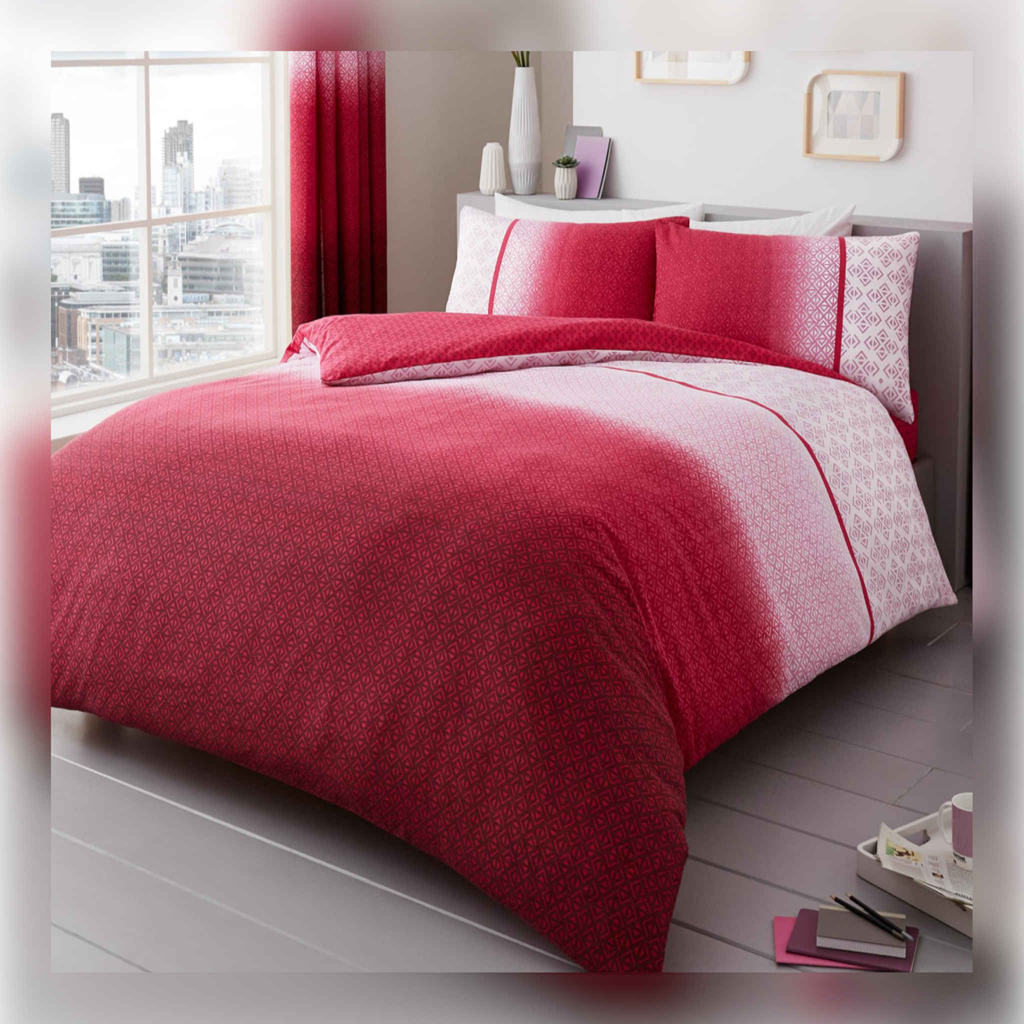 Gaveno Cavailia Printed Duvet Set Urban Ombre | Double | Pink