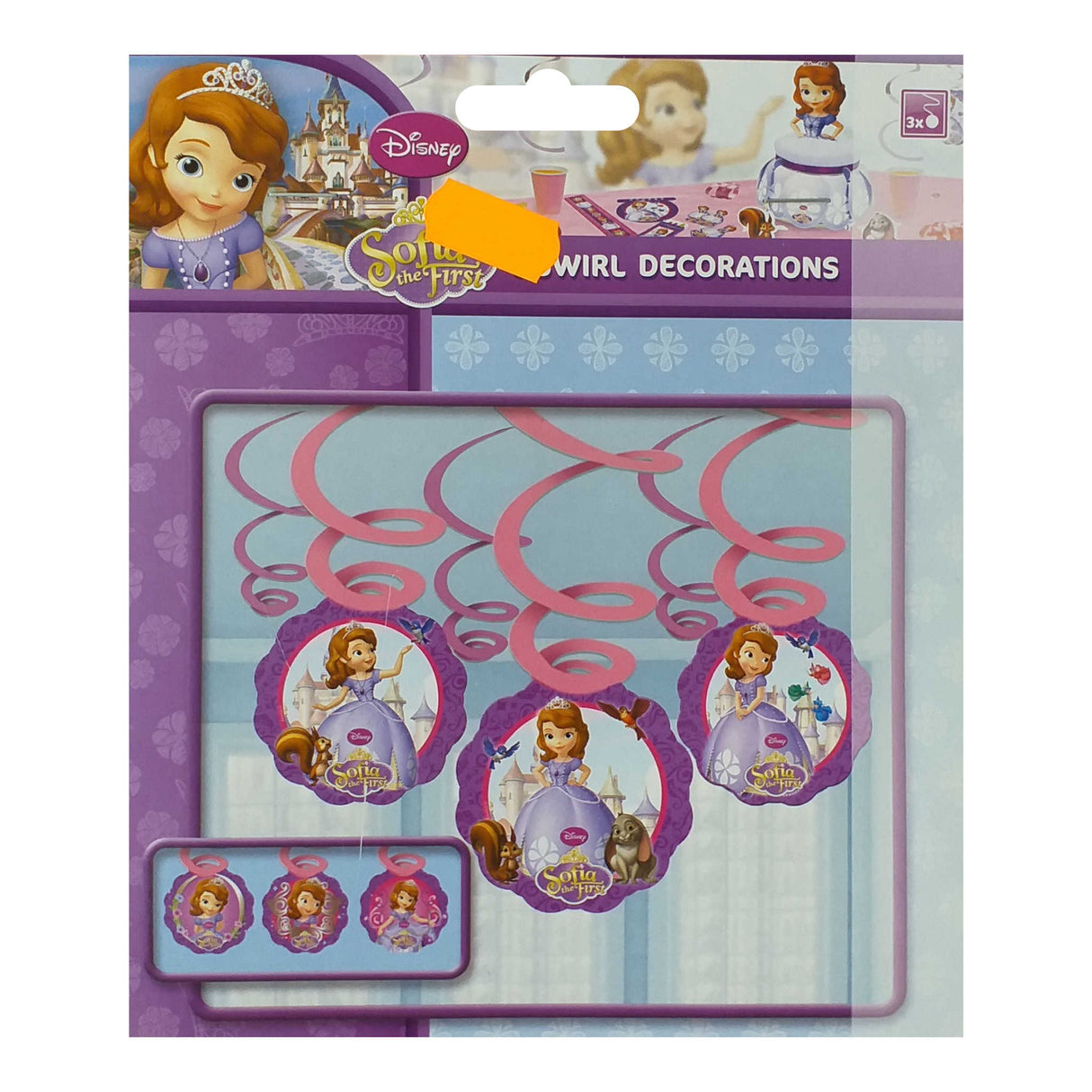 Disney Sofia The First 6 Swirl Decorations