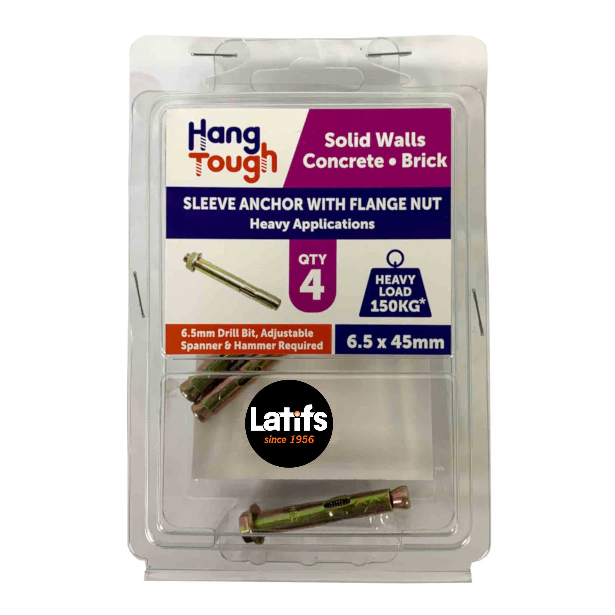 HT Sleeve Anchor With Hex Flange Nut | 6.5 x 45mm