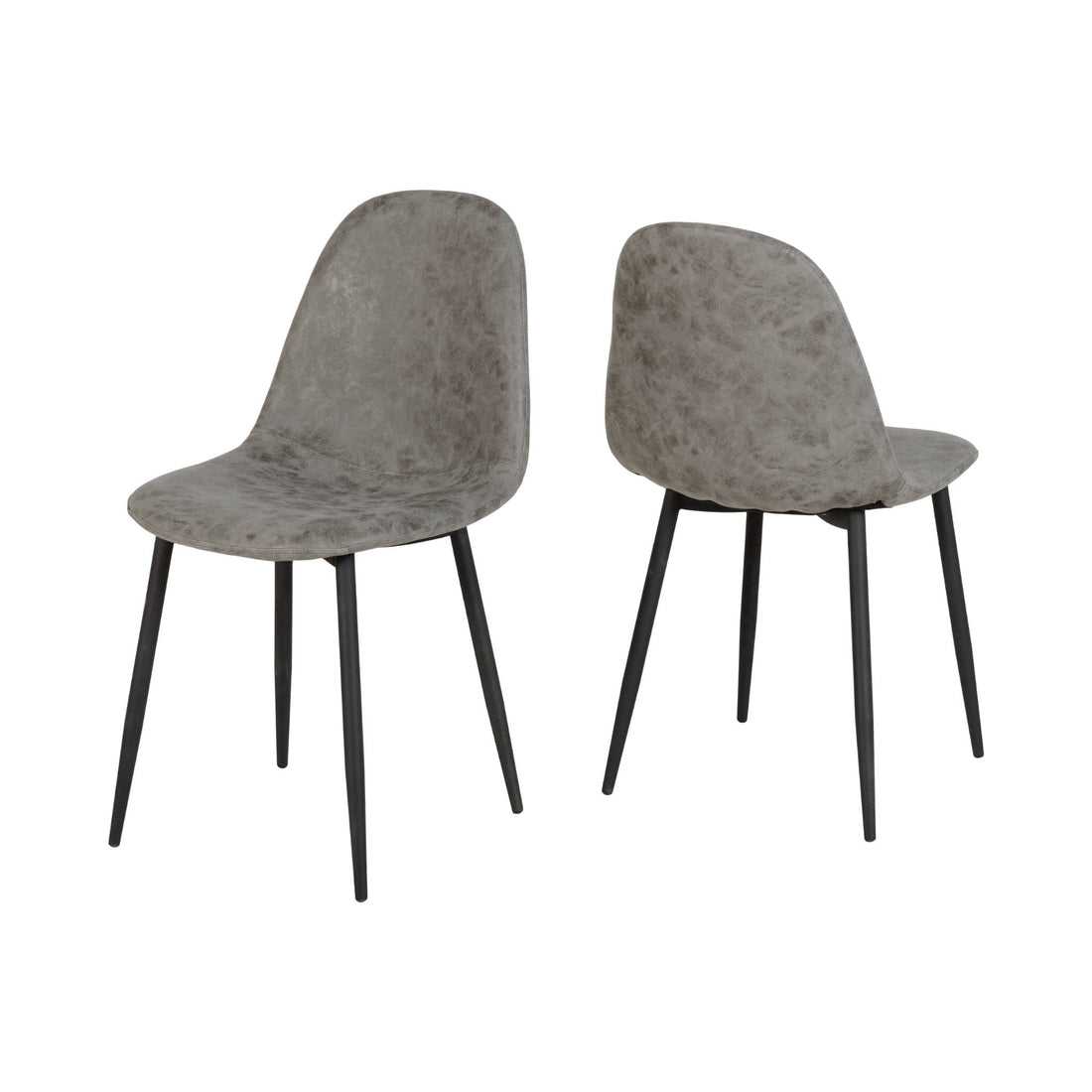 Athens Chair (Grey Faux Leather) | Set of 2