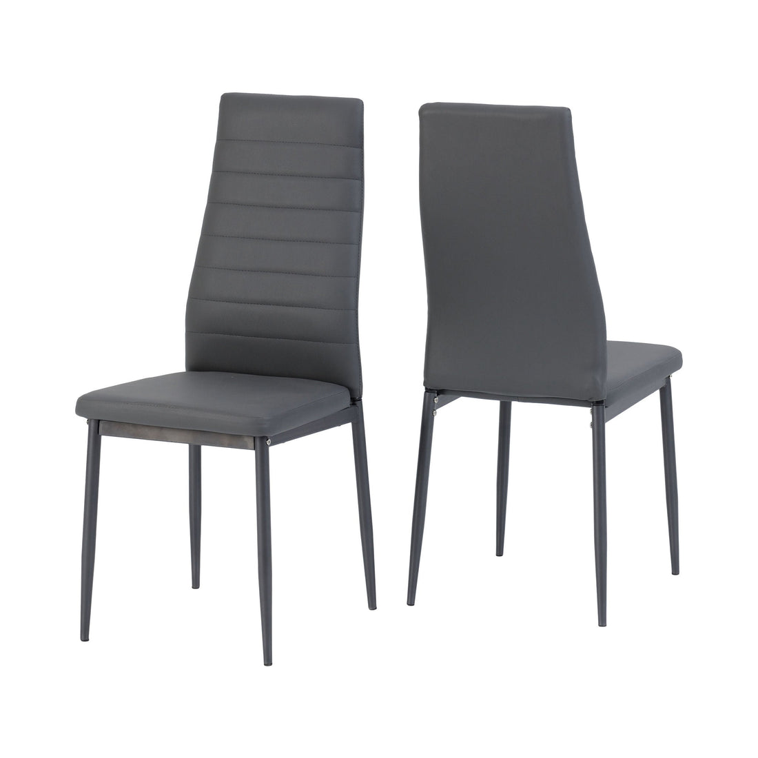 Abbey Chair (Grey Faux Leather) | Set of 2
