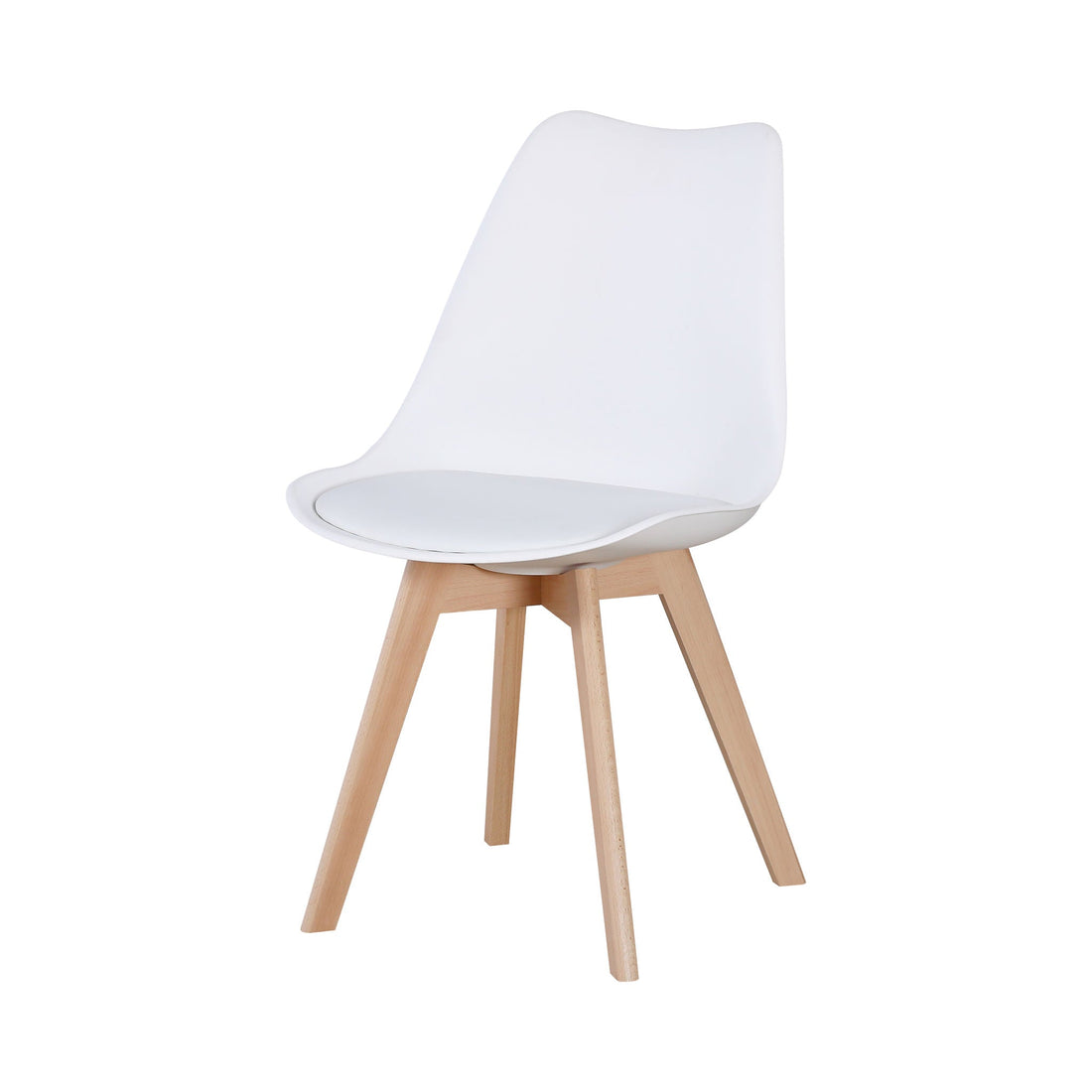 Bendal Chair (Beech/White Faux Leather) | Set of 2