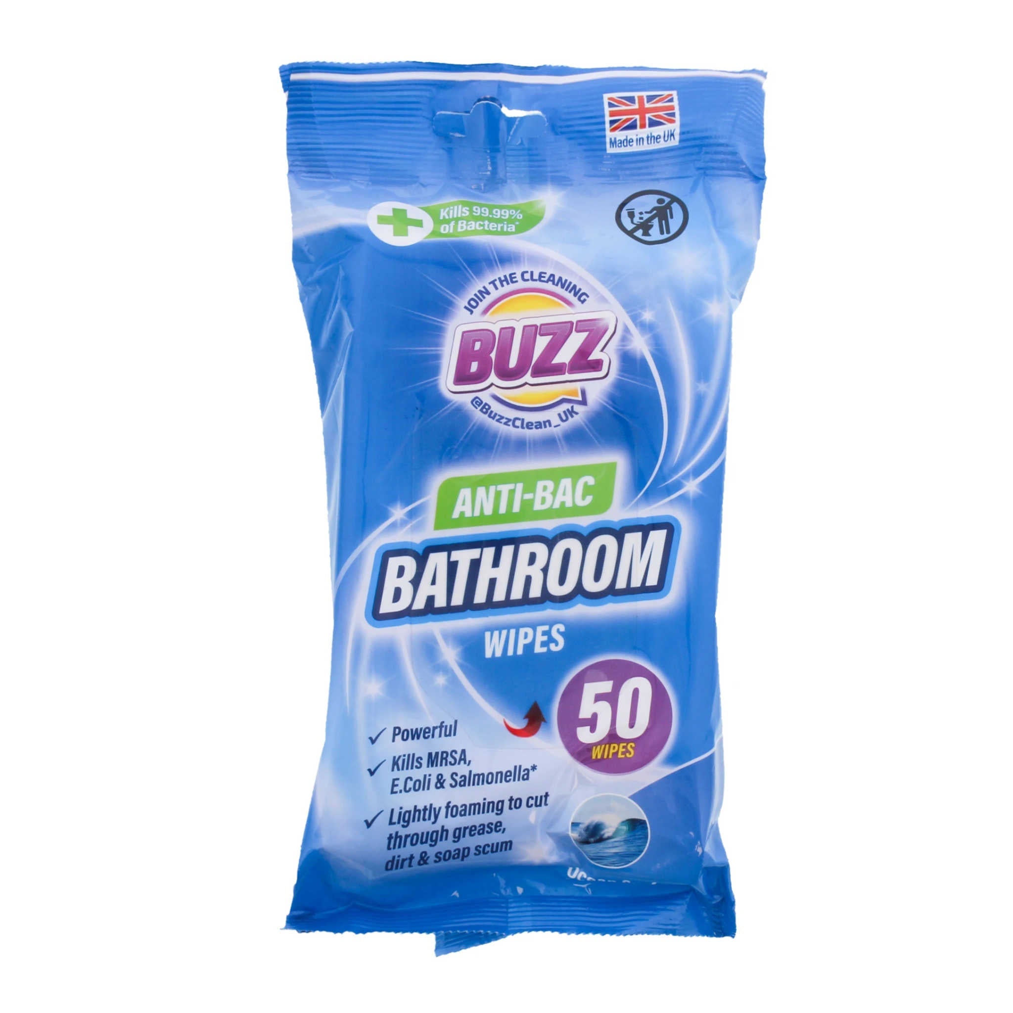 Buzz Multi Anti-Bacterial Wipes | Ocean Surf | 50 Pack