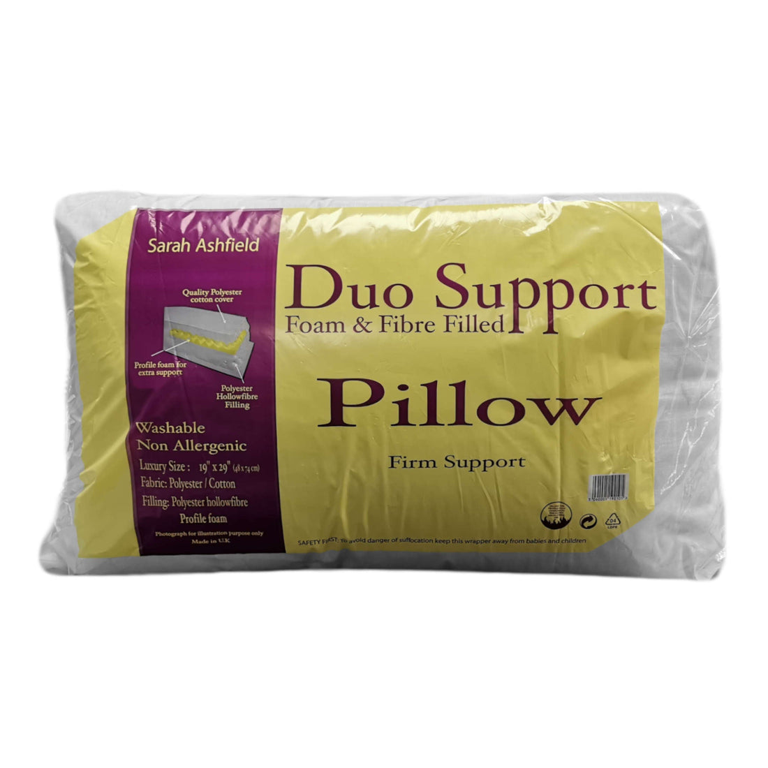 Duo Support Pillow Foam &amp; Fibre Filled | 74 x 48cm