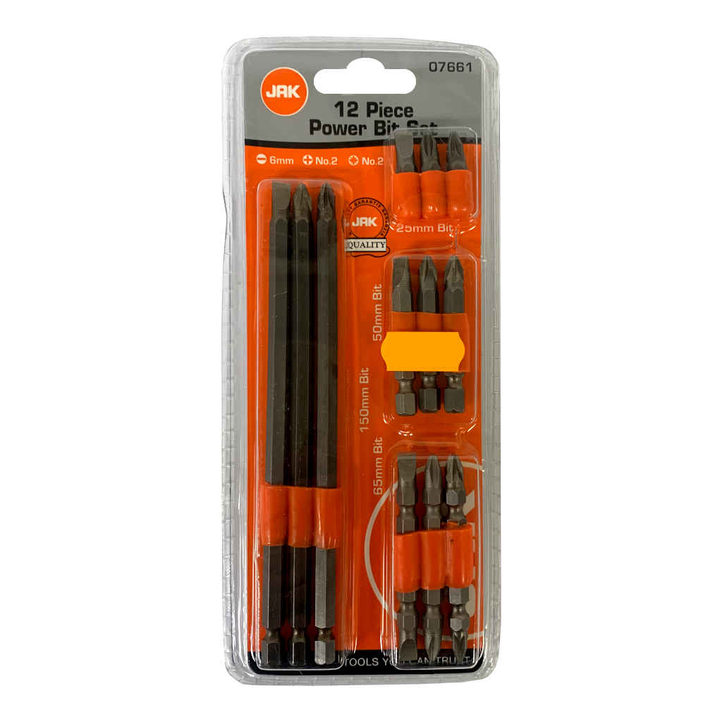 12 Piece Assorted Power Bit Set