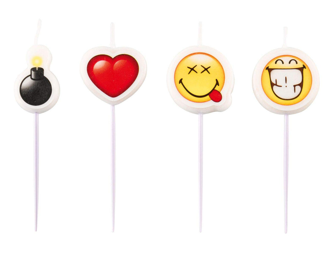 Smiley Emoticons Pick Candle Set | 4 Pieces