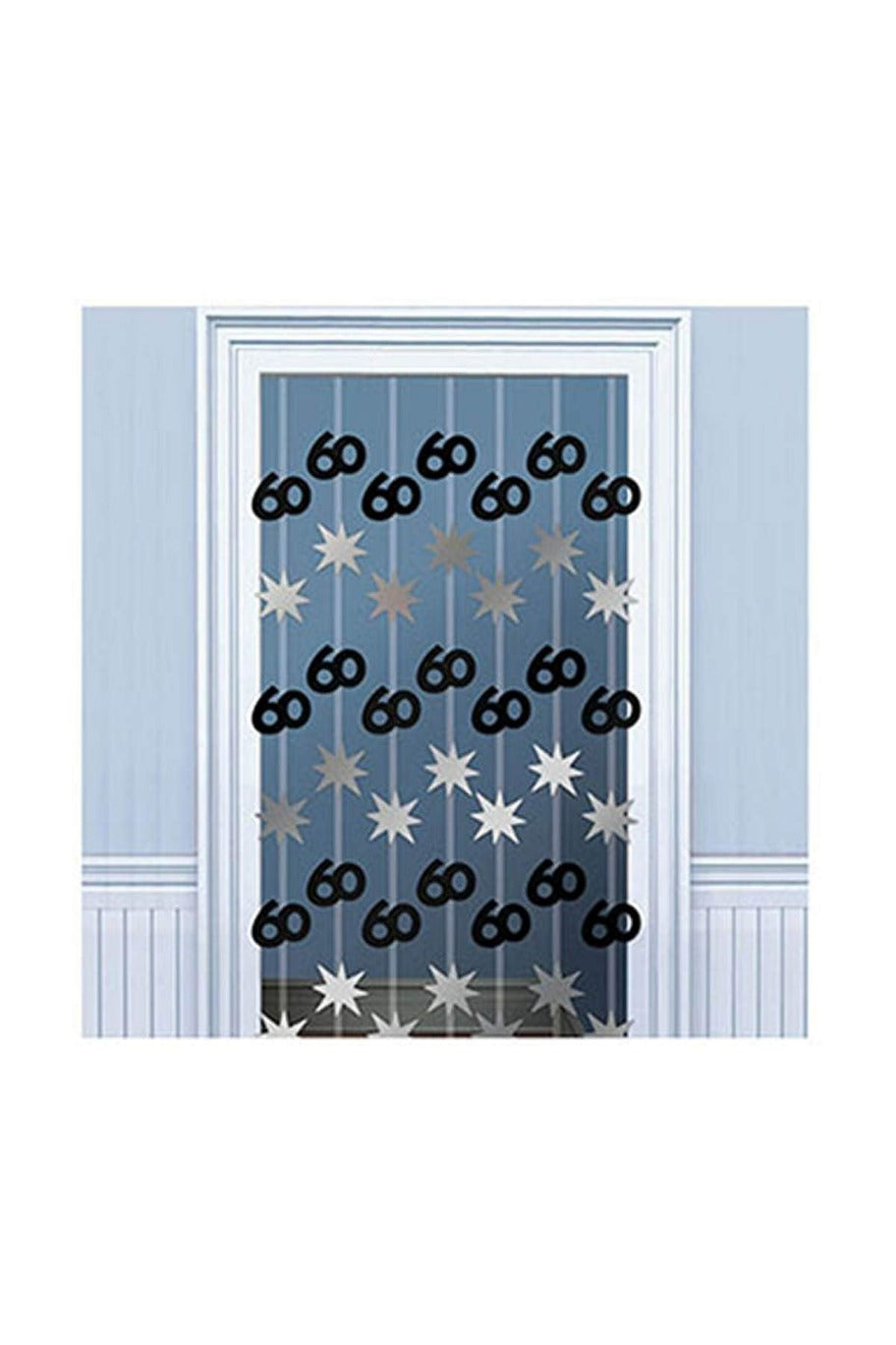 60th Doorway Danglers Black & Silver