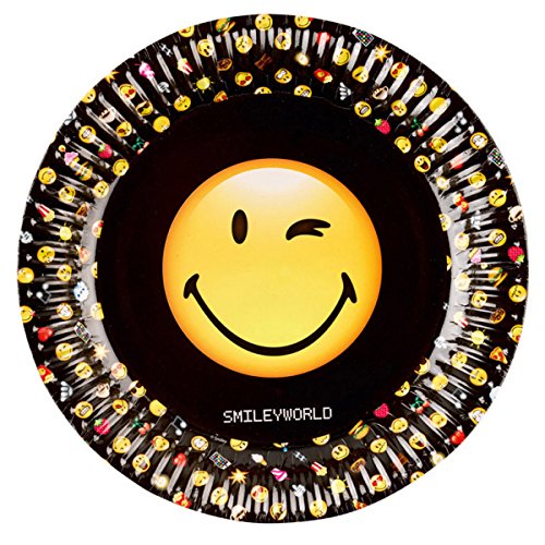 Smiley Emoticons Round Paper Plates 8 Pack