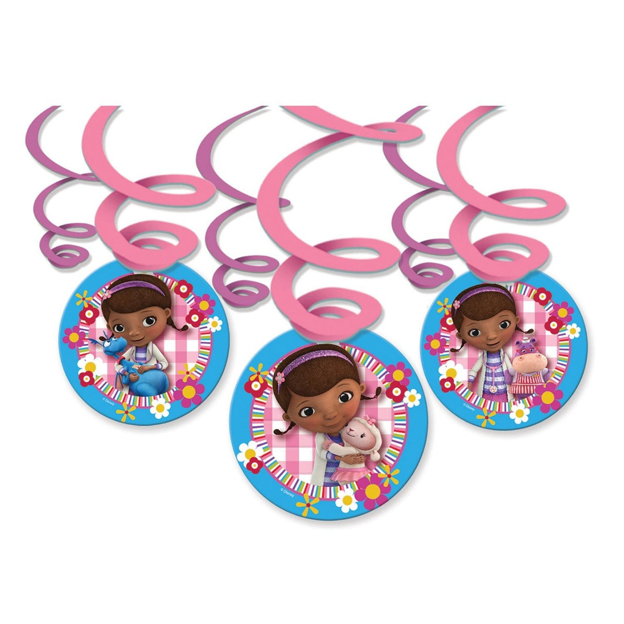 Disney Doc McStuffins Swirl Decorations 6 Pack