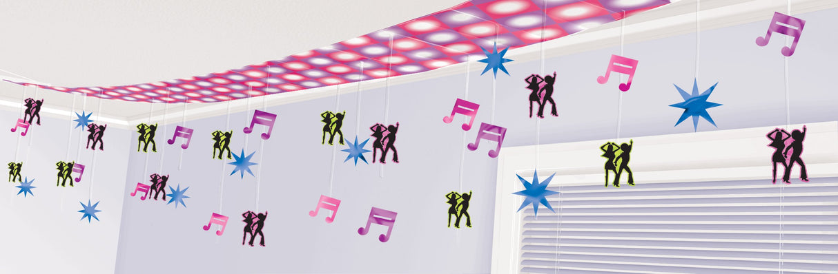 Disco Dancers Ceiling Decoration 12 Feet long