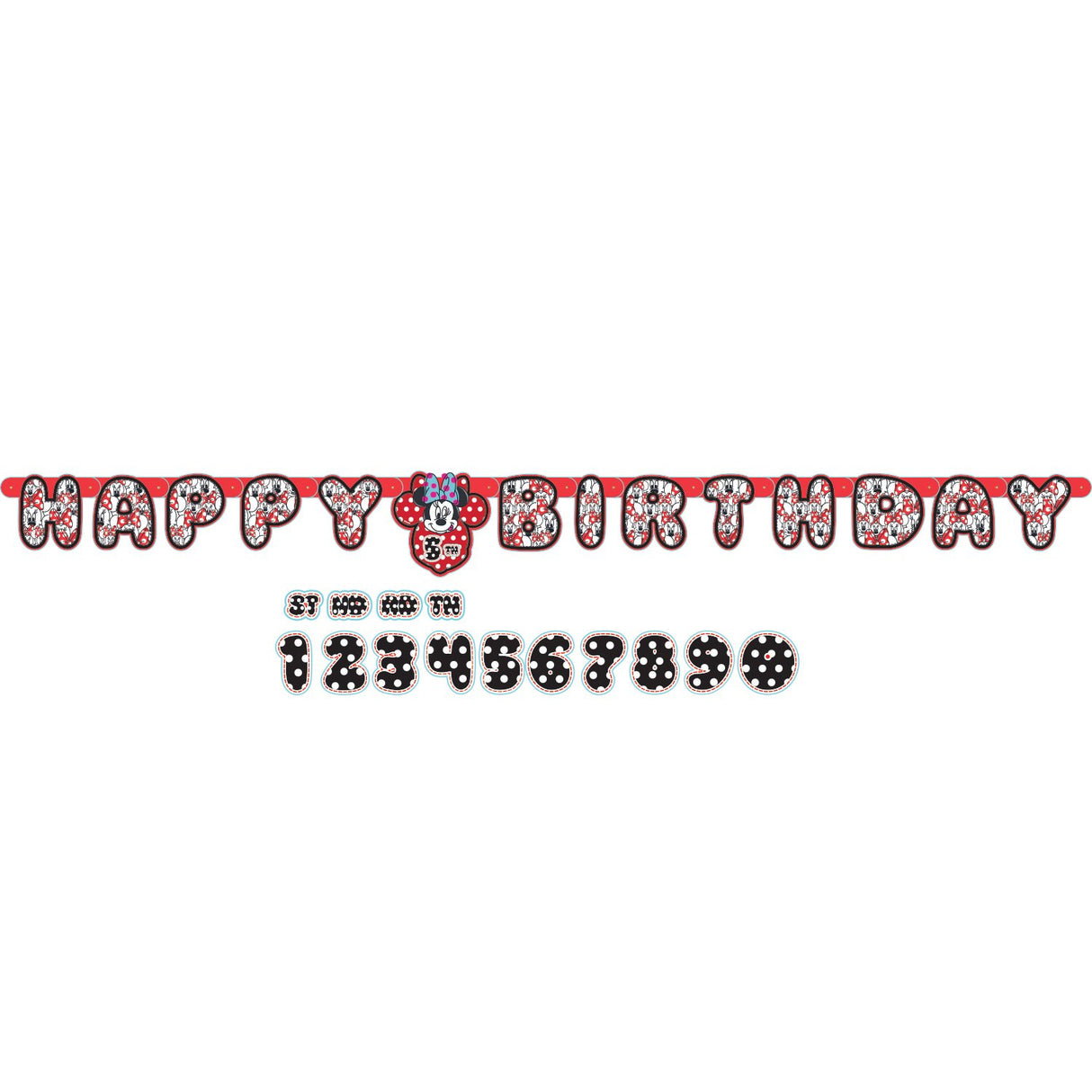 Disney Minnie Mouse Add-An-Age Birthday Banner Party Decoration 1.8m