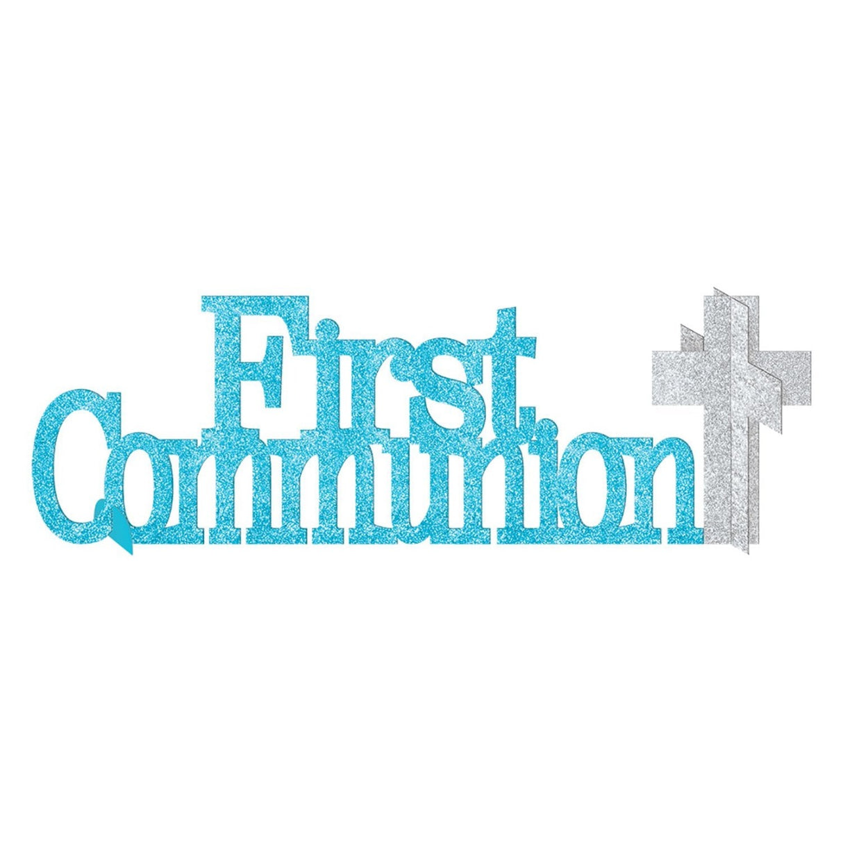 First Communion Blue Glitter Table Decoration Kit