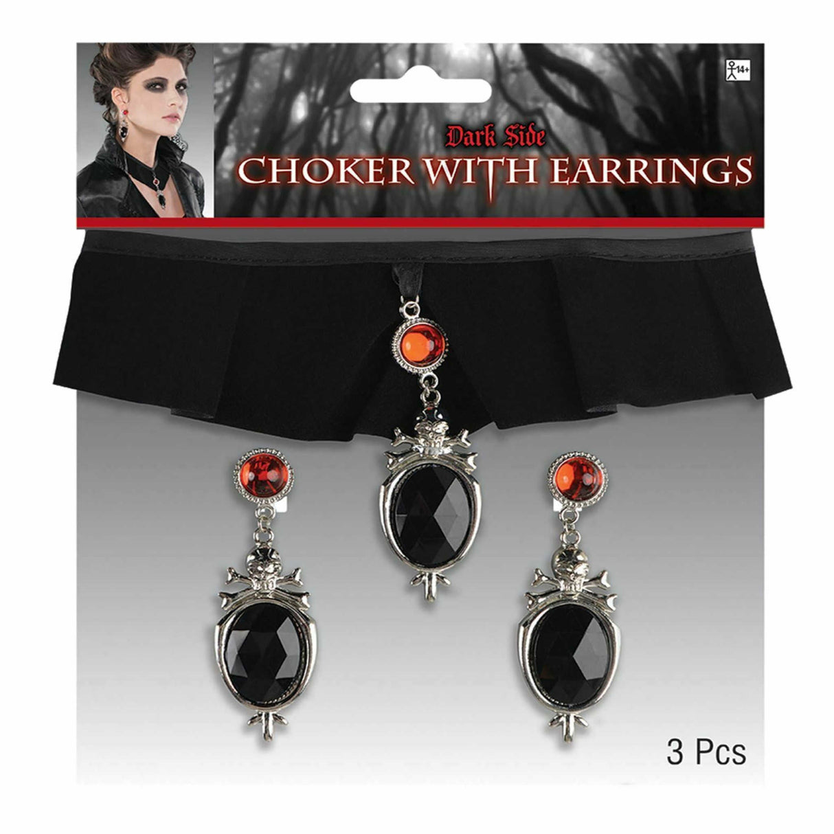 Adults Gothic Velvet Choker & Earrings